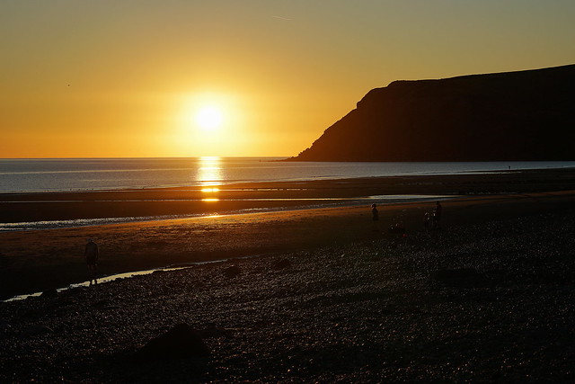 St Bees Head Sunset with Meteorite