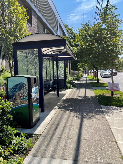 Metro bus stop near University Village on 25th Ave NE