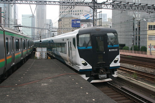 JR East E257 series(2000s) in Shimbashi.Sta, Minato, Tokyo, Japan / Aug 15, 2022