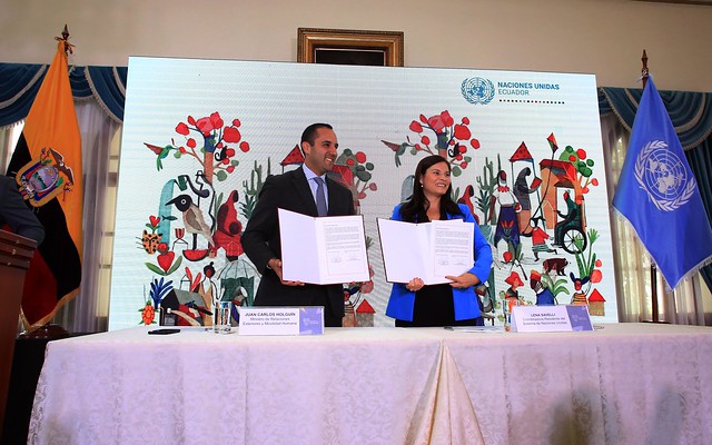 El Ministerio de Relaciones Exteriores y Movilidad Humana y el Sistema de ONU ecuador. Invitan al lanzamiento del Acuerdo Marco de Cooperación para el Desarrollo Sostenible en Ecuador 2022 – 2026.