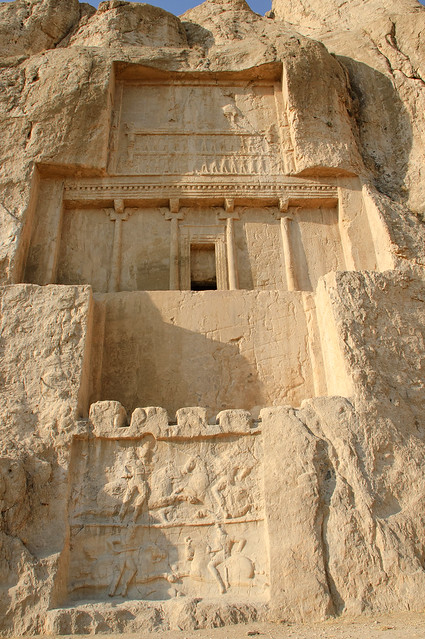 Naqš-e Rustam (Nupistaš) Tomb of Darius I Achaemenid & Relief Bahram II Sasanian Equestrian Victory (2)