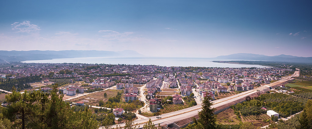 Panoramic view of Bursa, Iznik center and Lake Iznik....