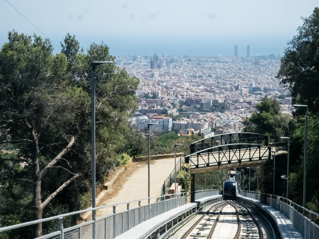 Barcelona cityscape from Tibidabo Amusement Park