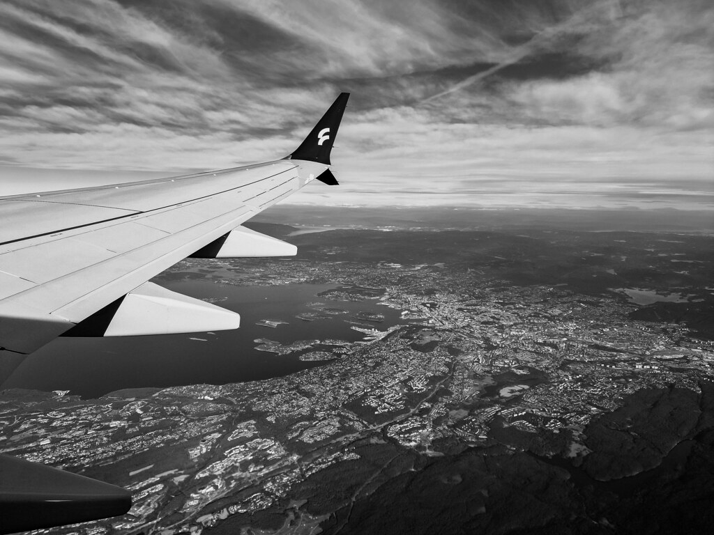 Flying over Oslo Fjord