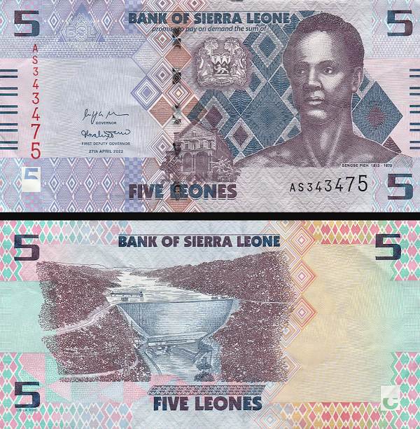 5 Leones Sierra Leone 2022, P36a