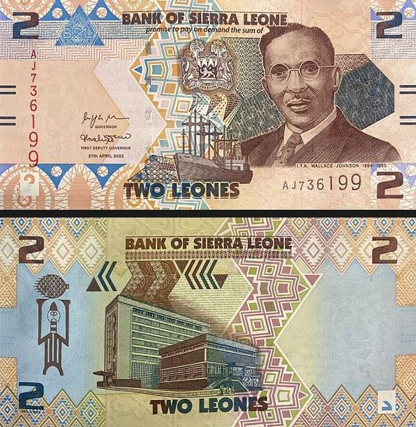 2 Leones Sierra Leone 2022, P35a