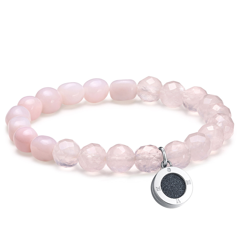 Crystal Bracelets Gray - GEM Collection Pink Opal / Rose Pink Crystal Stone Bracelet | 8mm