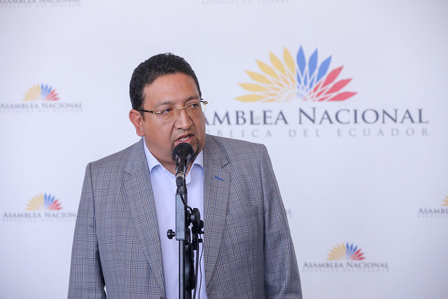 PRESIDENTE DE LA ASAMBLEA NACIONAL VIRGILIO SAQUICELA, DA RUEDA DE PRENSA A MEDIOS NACIONALES. ECUADOR, 17 DE AGOSTO DE 2022