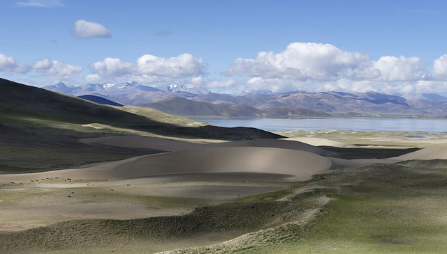 Desert sand dunes along the Brahmaputra river, Tibet 2019