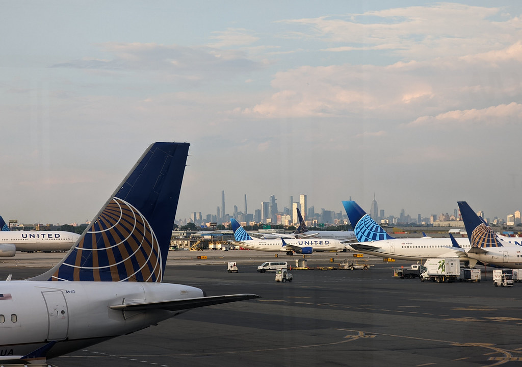 View of Midtown Manhattan from Newark airport