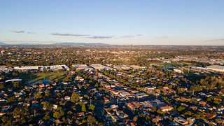 Looking east towards Dandenong Ranges and Box Hill from Hayes Park, Thornbury