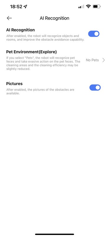Dreamehome iOS App - Settings - Recognition