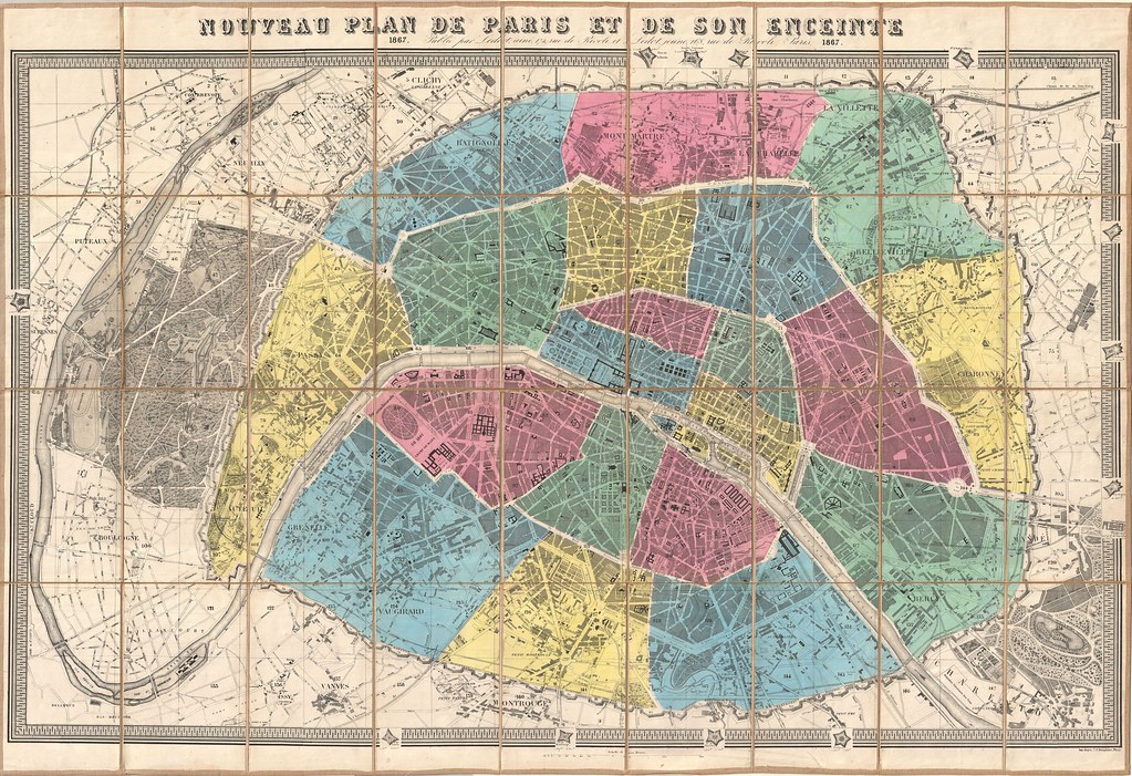 經歷19世紀奧斯曼大改造的巴黎，是伊達戈實踐「一刻鐘城市」的底稿。圖片來源：Geographicus