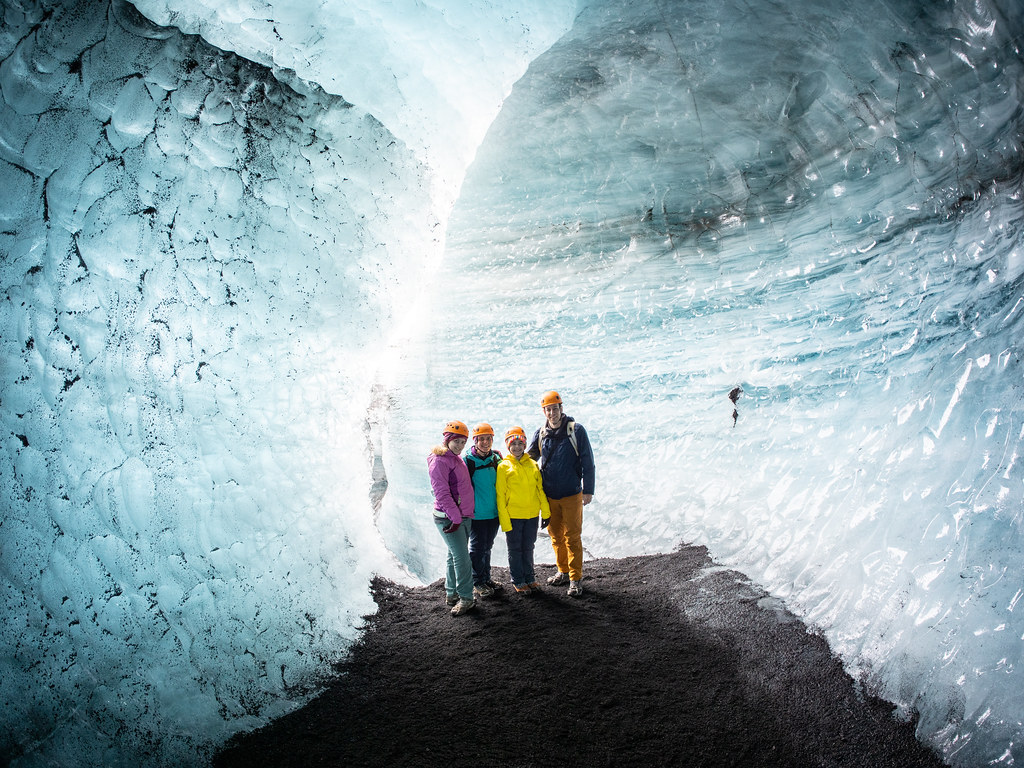 The four of us in an ice cave