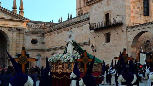 Martes Santo - Cofradía de Jesús del Vía Crucis - Plaza de la Catedral, Zamora, Spain - 12 April 2022