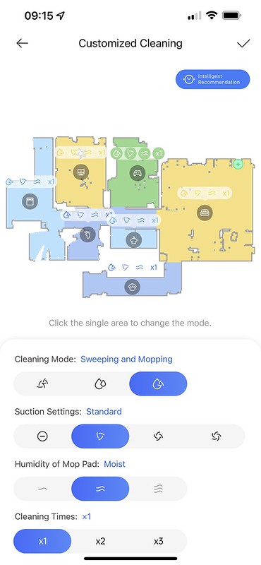 Dreamehome iOS App - Cleaning Mode - Customized Cleaning