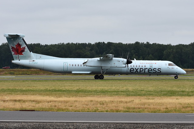Air Canada Express (Jazz Air) - Bombardier (De Havilland Canada) DHC-8-402Q (Dash 8 / Q400) - C-FSRZ - Portland International Airport (PDX) - May 31, 2019 065 RT CRP