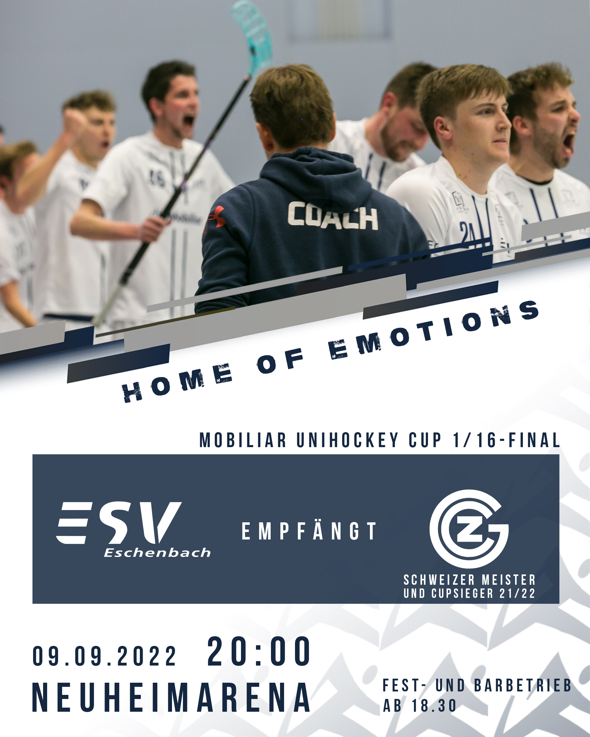 Cup 1/16 Finals ESV empfängt GC / Freitag 09.09.2022 - 20:00 Uhr