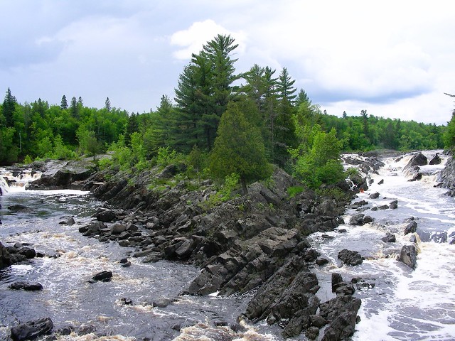 Bedrock Island in the St. Louis River, Jay Cooke State Park, Minnesota, USA