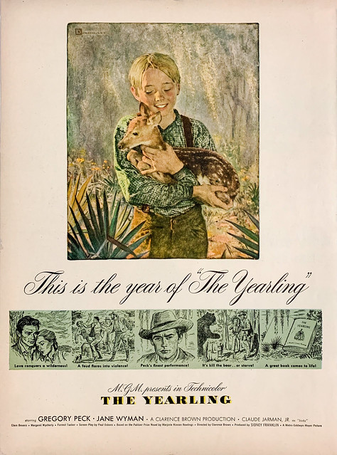 Magazine ad for “The Yearling” (MGM, 1946).  Poster art by Douglass Crockwell.