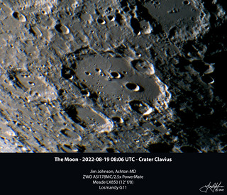 The Moon - 2022-08-19 08:06 UTC  - Crater Clavius