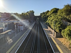 Platforms at Chelsfield station from footbridge (North)