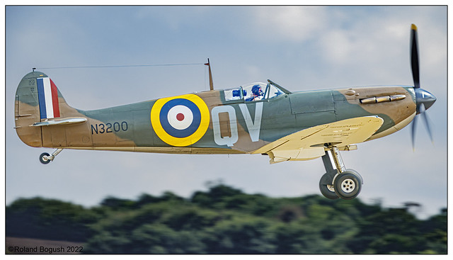 John Romain takes Spitfire Mk 1a N3200 into the Duxford sky - Aug 2022 [Explored]