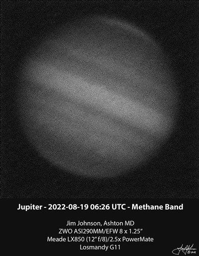 Jupiter - 2022-08-19 06:26 UTC - Methane Band