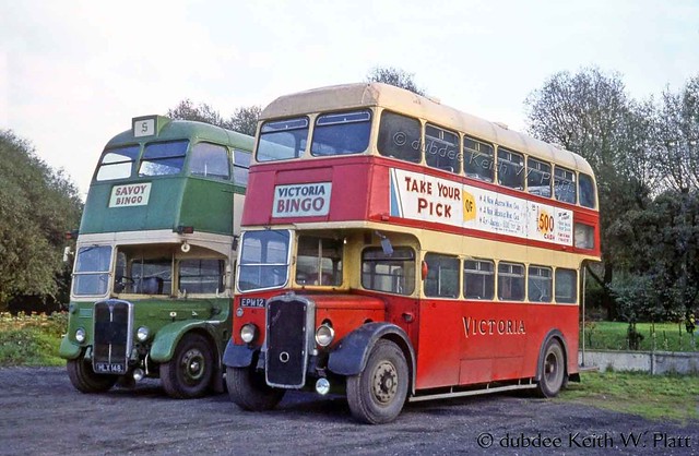 AB 10th October 1965 HLX148 & EPM12 Bingo buses at Horbury Bridge.