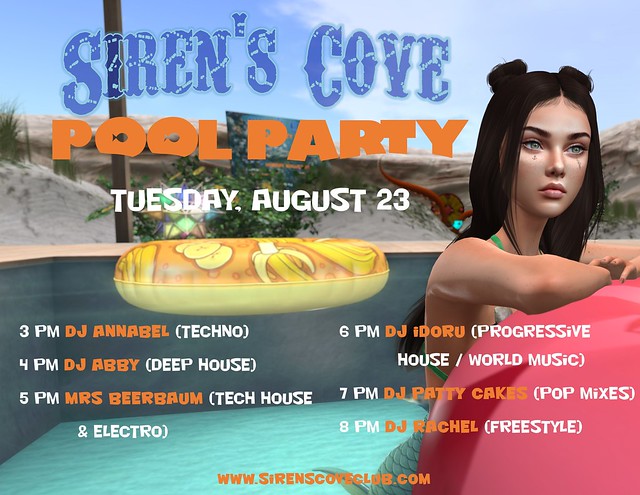 Tuesday Pool Party @ Siren's Cove!!!
