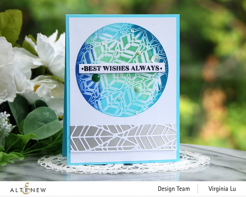 Altenew-Curtain Leaves Cover Die-Brush Silver Cardstock-One-Go Birthday Greetings Stamp & Die Bundle -001