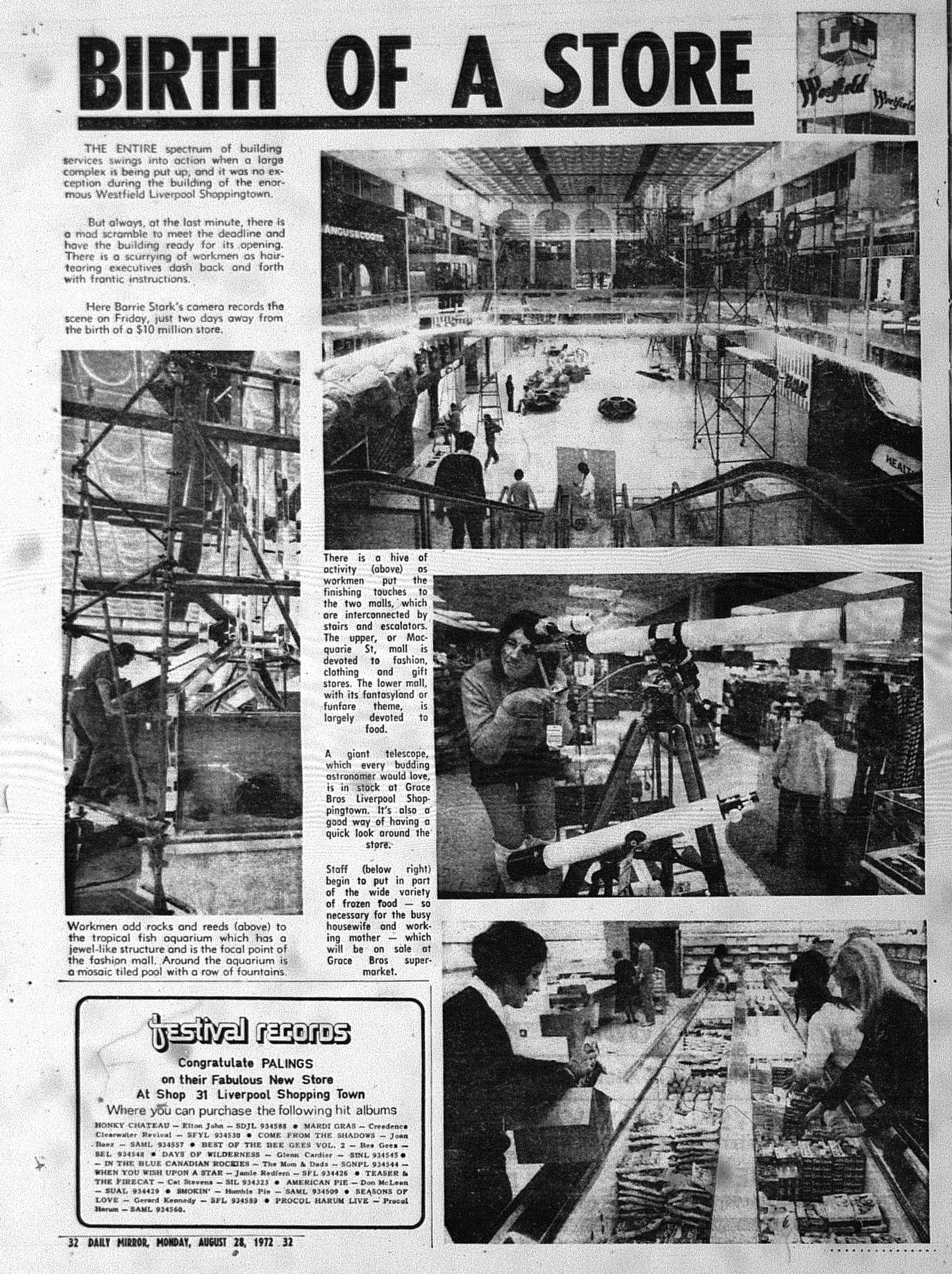 Westfield Liverpool Opening August 28 1972 Daily Mirror 32