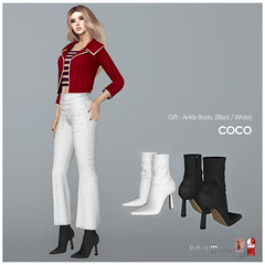 *COCO* Gift : Ankle Boots (Black / White)