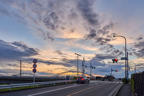 landscape cityscape urban sky clouds sunset keiotamagawa chofu tokyo japan 風景 町 川 空 雲 夕暮れ 京王多摩川 調布 東京 日本