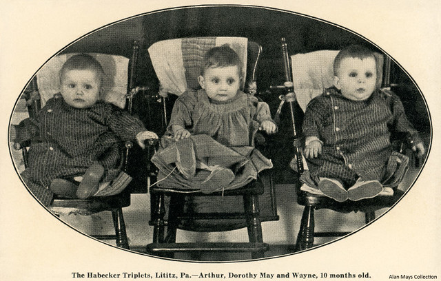 The Habecker Triplets, Lititz, Pennsylvania, 1912
