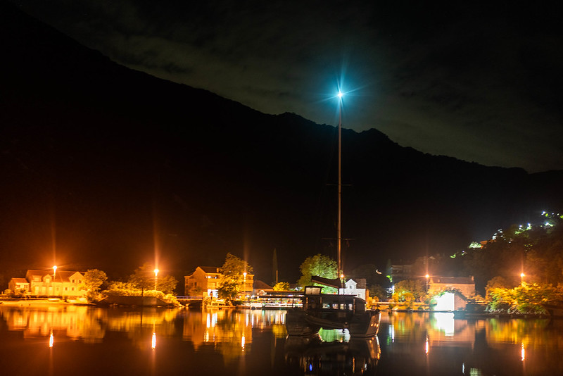 A calm night at anchor Kotor