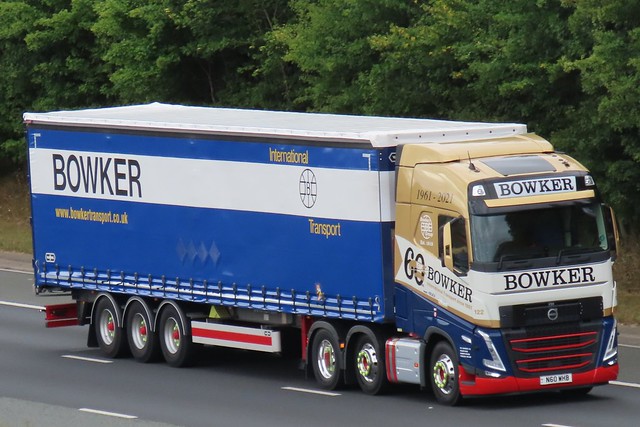 W H Bowker (60th Anniversary) Volvo FH, N60WHB On The A1M Northbound 24/8/22
