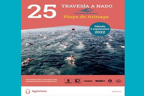 Cartel promocional de la 25ª Travesía a Nado Playa de Arinaga
