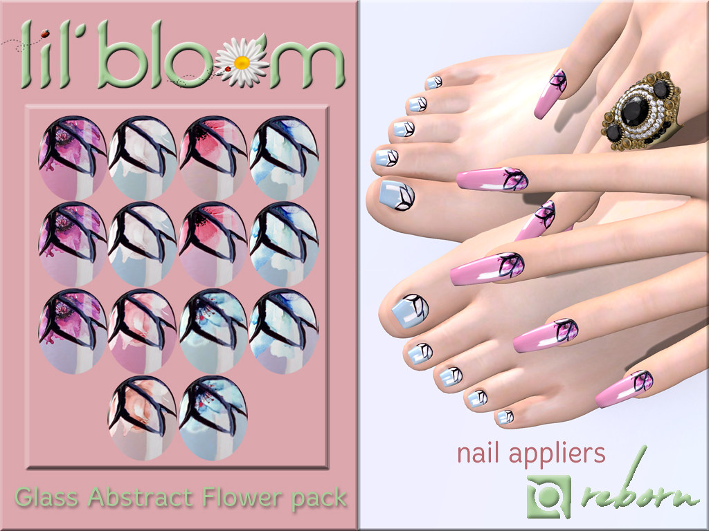 {LB} eBODY REBORN Nail applier: Glass Abstract Flower