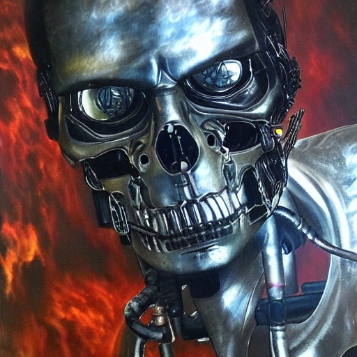 'an airbrush painting of the Terminator CryEngine and for sale on Facebook Marketplace' Stable Diffusion