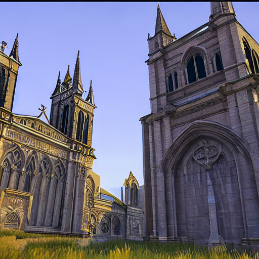 'a cathedral rendered in unreal engine and super detailed' Stable Diffusion