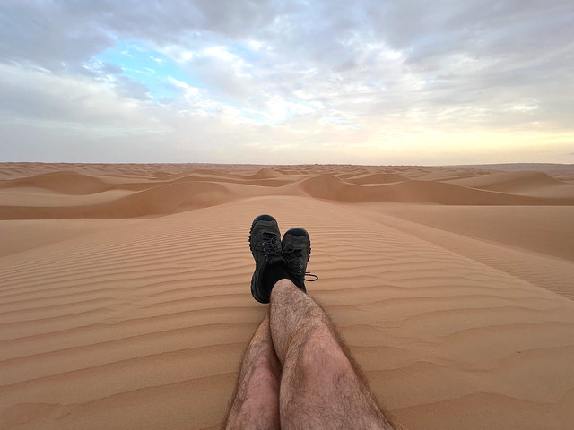 Traveling Boots - Oman Dunes at Sunset