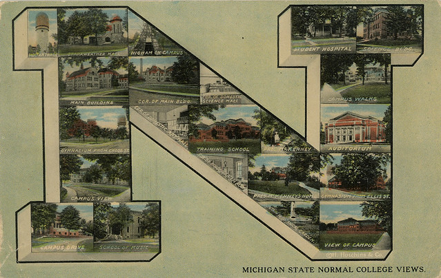 Michigan State Normal College Views - Large Letter Postcard