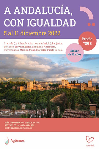 Cartel informativo del viaje "A Andalucía, con Igualdad"