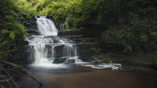 Blaen y Glyn by steve_thole, Another composition of a cascade on the Nant Bwrefwr, a tributary of the Caerfanell. I must have spe