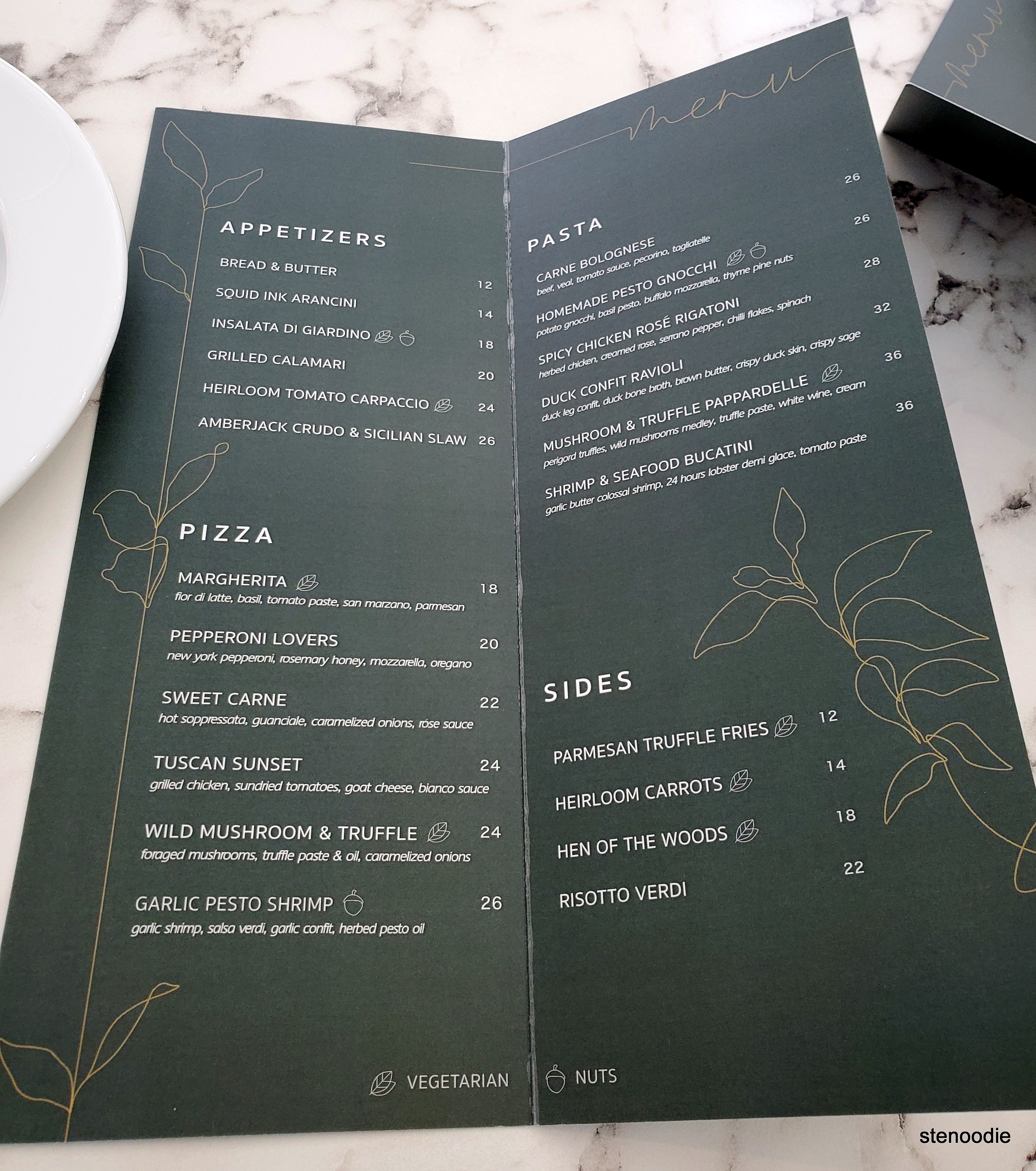Mattarello menu and prices