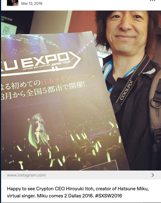 SxSW 2016 Crypton CEO Hiroyoki Itoh & poster