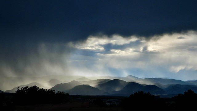Over the Rocky Mountains:  Incoming Storm with Splashes of Light  (In Explore)