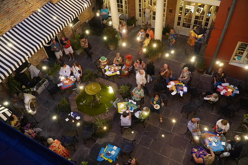 Courtyard at the WWOZ Groove Gala - Sep. 1, 2022. Photo by Charlie Steiner.