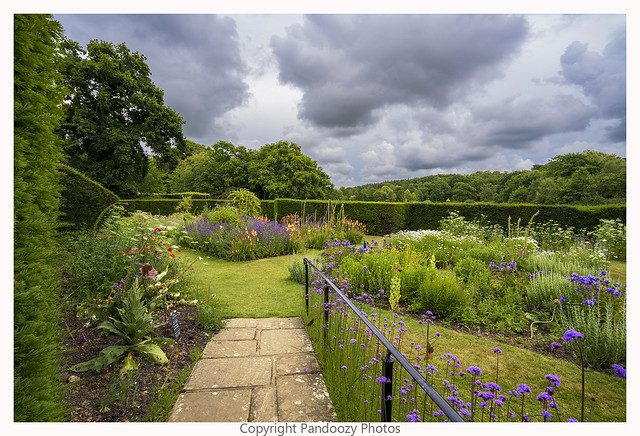 The gardens at Herstmonceux Castle, Herstmonceux, East Sussex, England, Uk